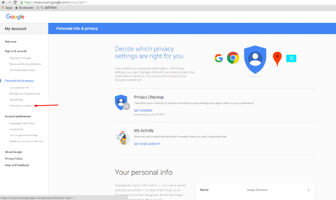 privacy content