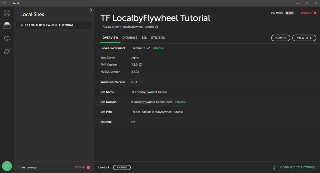WordPress Hosted Locally using Local by Flywheel